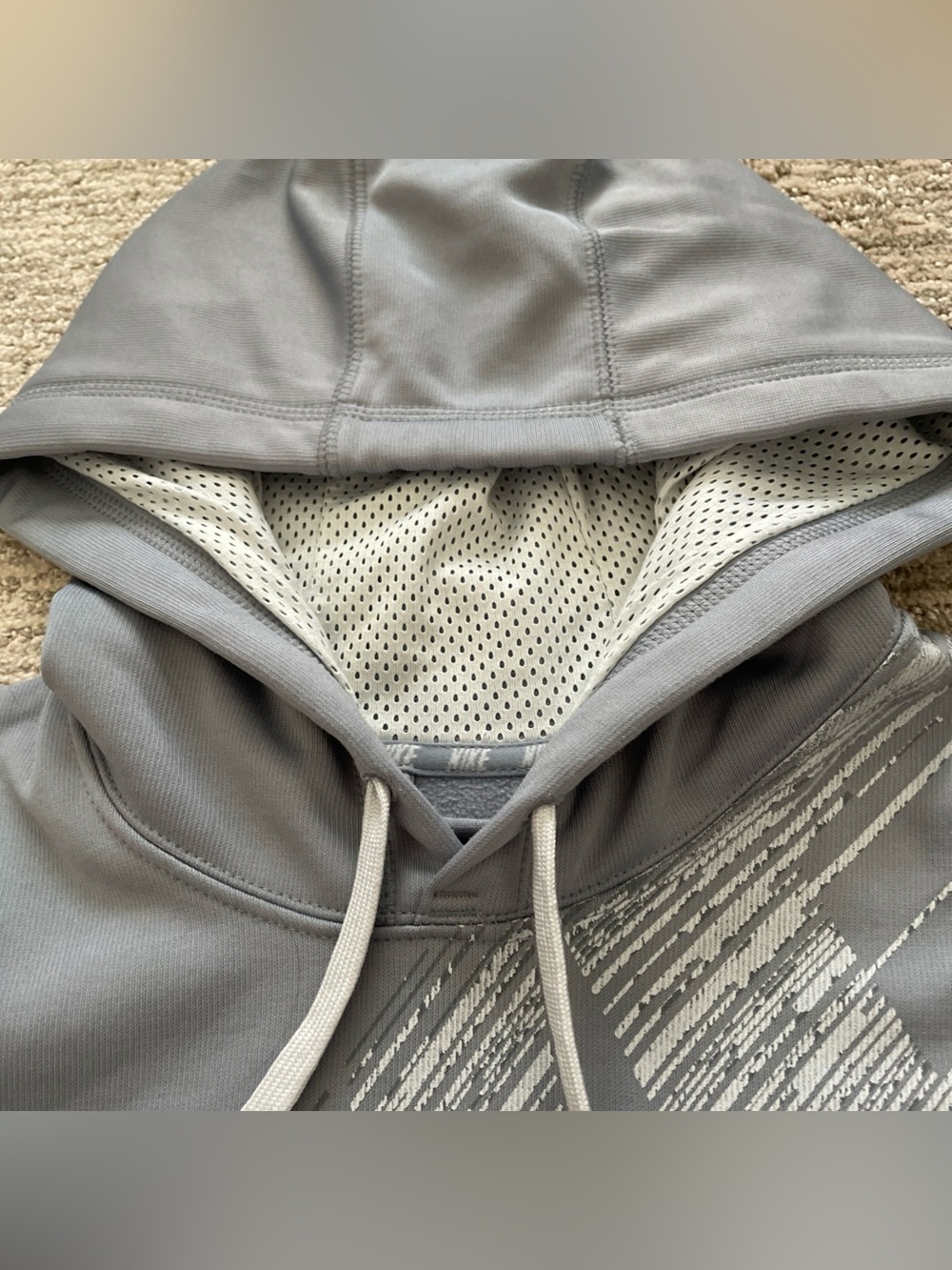 Nike Therma-Fit Pullover Hoodie Men’s Size XL Gray Fleece Logo Graphic Print - Picture 3 of 8